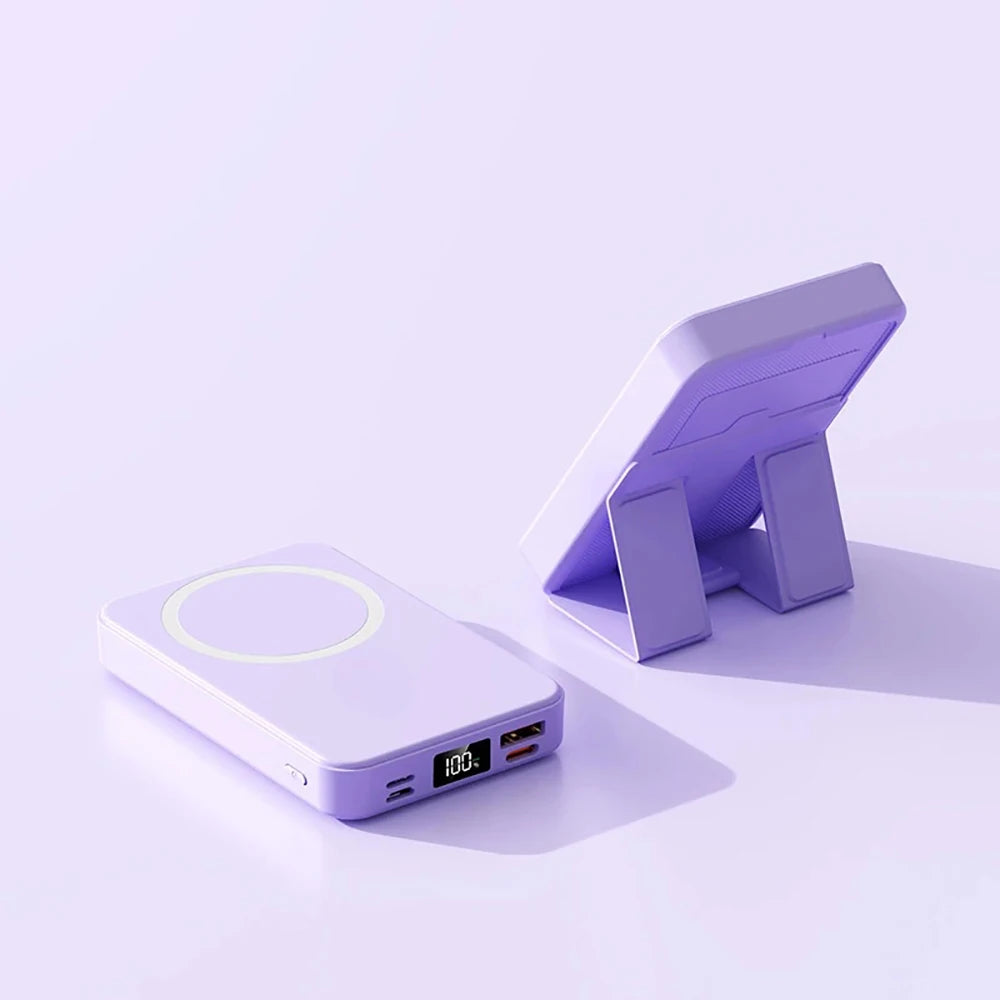 Foldable Magnetic Power Bank with Wireless Fast Charging for all Smartphones