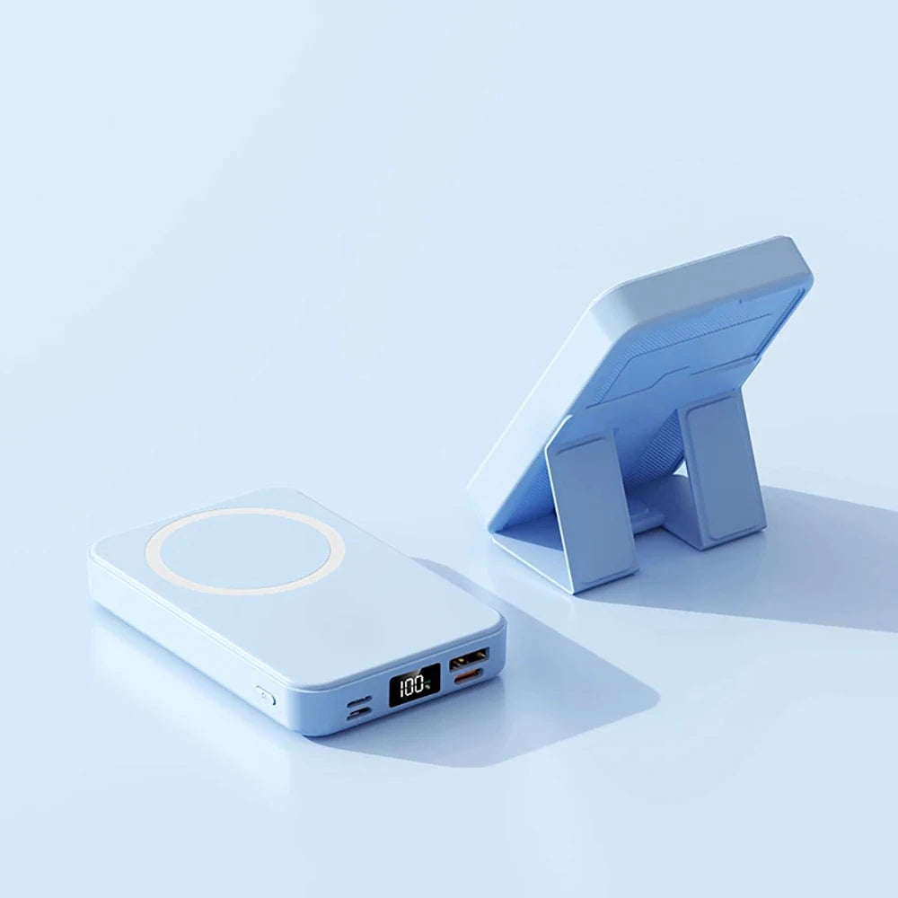 Foldable Magnetic Power Bank with Wireless Fast Charging for all Smartphones